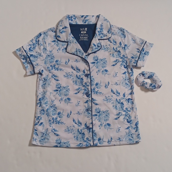 (2) Piece Short Coat Pajama Set w/Scrunchie - Picture 6 of 11